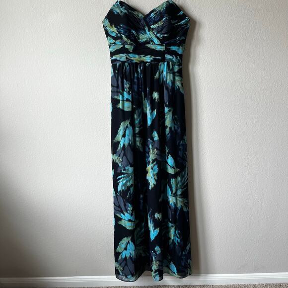 Banana Republic Silk Evening Prom Maxi Dress Black Size 8 - Picture 4 of 11